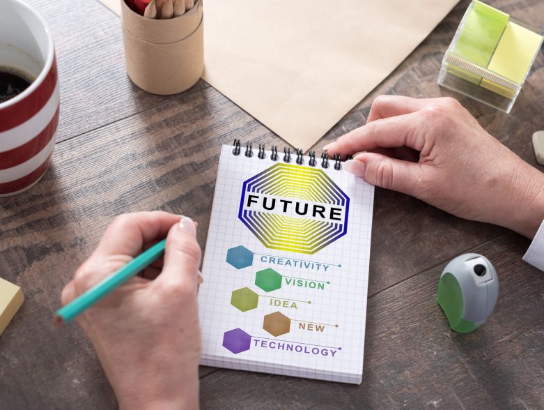 Future concept drawn on a notepad